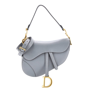 Christian Dior Saddle Handbag with Strap Leather Medium