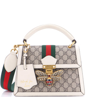 Gucci Queen Margaret Top Handle Bag GG Coated Canvas with Leather Small