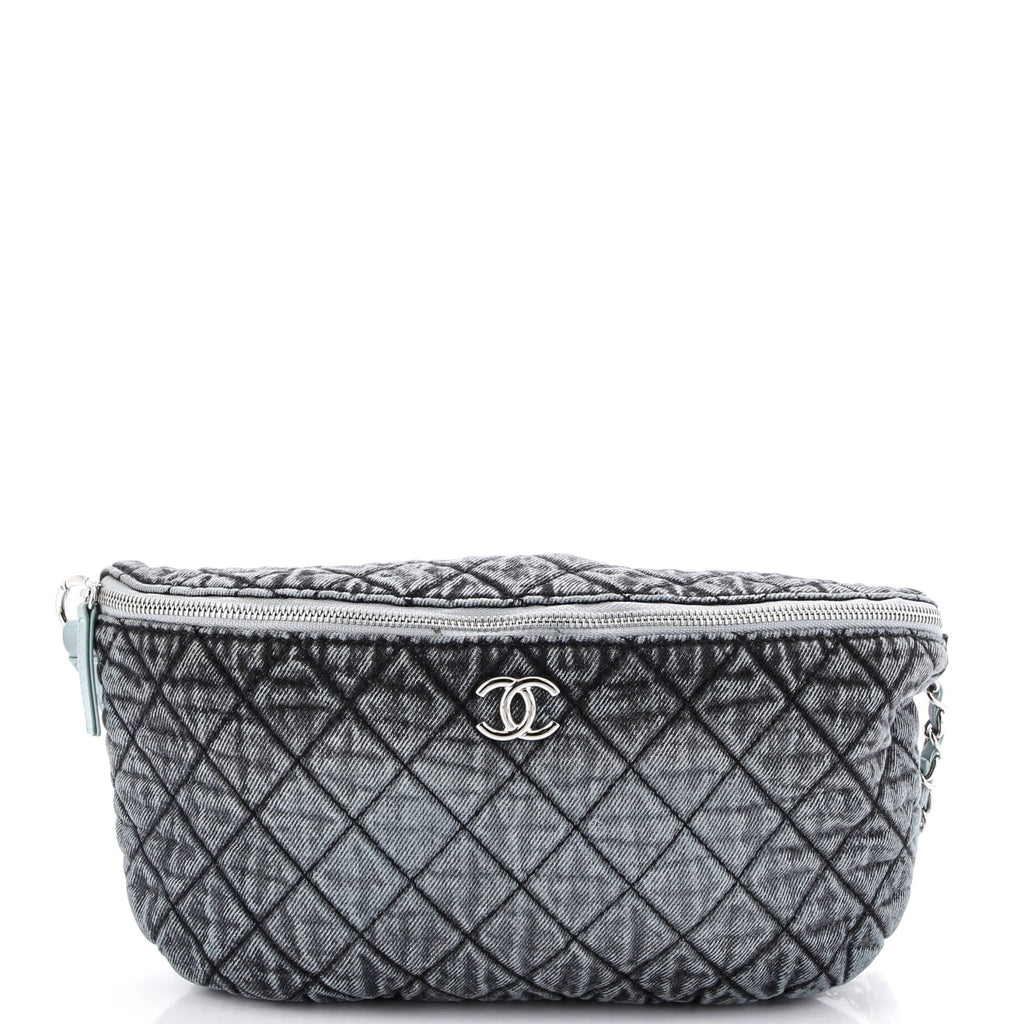 Denimpression Waist Bag Quilted Distressed Denim