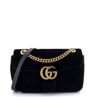 Gucci GG Marmont Flap Bag Matelasse Velvet Small