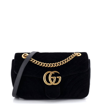 Gucci GG Marmont Flap Bag Matelasse Velvet Small