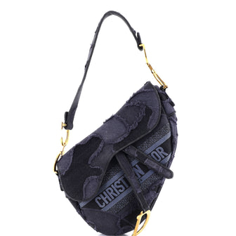 Christian Dior Saddle Handbag Camouflage Embroidered Canvas Medium
