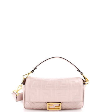 Fendi Baguette NM Bag Zucca Embossed Leather Medium