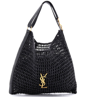 Saint Laurent Oxalis Shoulder Bag Raffia Crochet with Leather