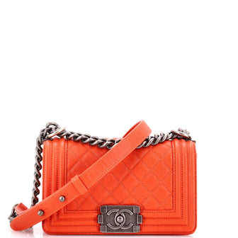 Chanel Boy Flap Bag Quilted Caviar Small