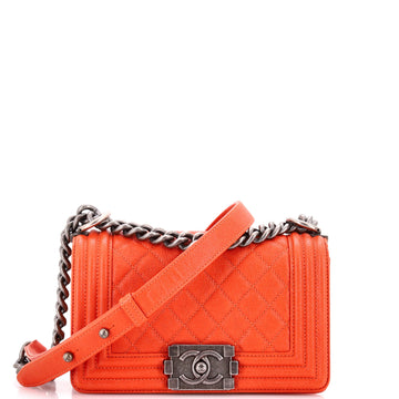 Chanel Boy Flap Bag Quilted Caviar Small