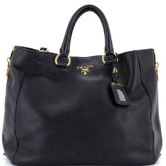 Prada Side Zip Convertible Tote Vitello Daino Large