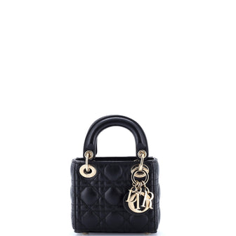 Christian Dior Lady Dior Bag Cannage Quilt Lambskin Micro