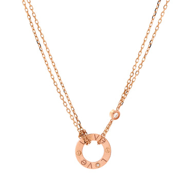 Cartier 2 Diamonds Love Pendant Necklace 18K Rose Gold and Diamonds