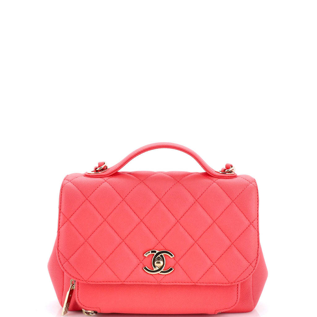 Business Affinity Flap Bag Quilted Caviar Small