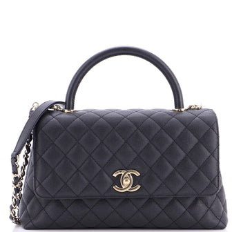 Chanel Coco Top Handle Bag Quilted Caviar Small