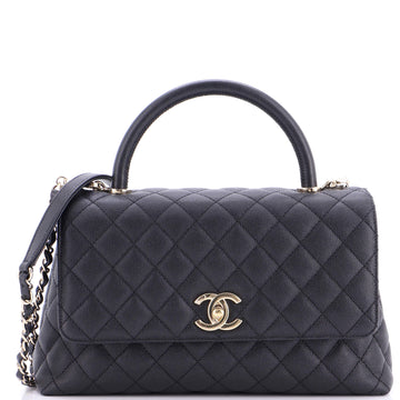 Chanel Coco Top Handle Bag Quilted Caviar Small