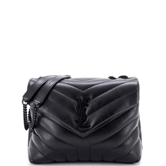 Saint Laurent Loulou Shoulder Bag Matelasse Chevron Leather Small