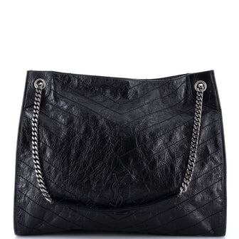 Saint Laurent Niki Shopping Tote Matelasse Chevron Leather Large