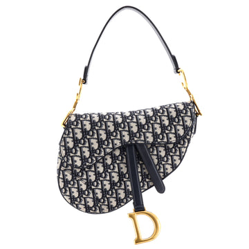 Christian Dior Saddle Handbag Oblique Canvas Medium