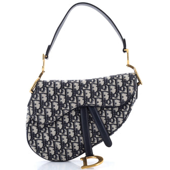 Christian Dior Saddle Handbag Oblique Canvas Medium