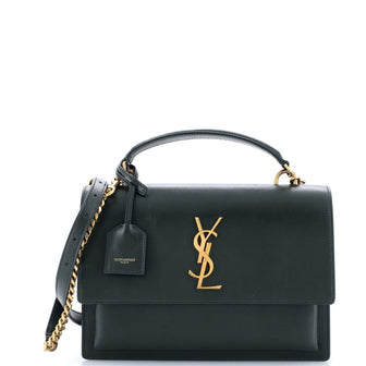 Saint Laurent Sunset Top Handle Shoulder Bag Leather Medium