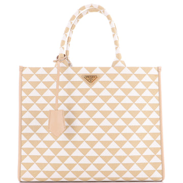Prada Symbole Shopper Tote Jacquard Large