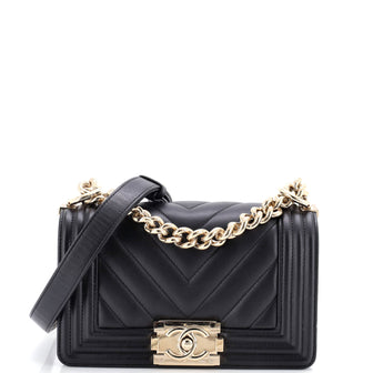 Chanel Boy Flap Bag Chevron Calfskin Small