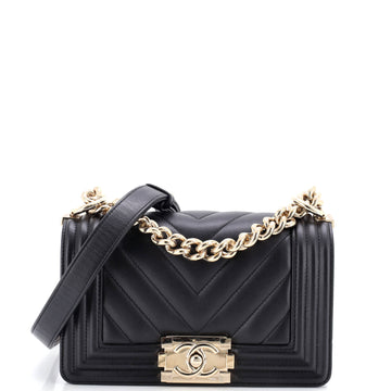 Chanel Boy Flap Bag Chevron Calfskin Small