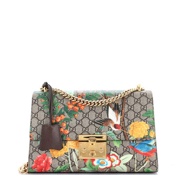 Gucci Padlock Shoulder Bag Tian Print GG Coated Canvas Medium