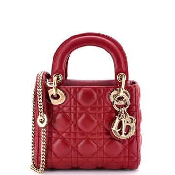 Christian Dior Lady Dior Chain Bag Cannage Quilt Lambskin Mini