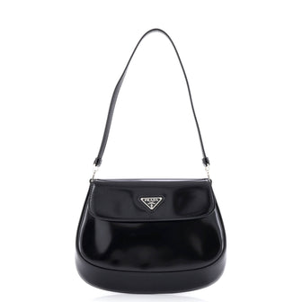 Prada Cleo Flap Shoulder Bag Spazzolato Leather Small
