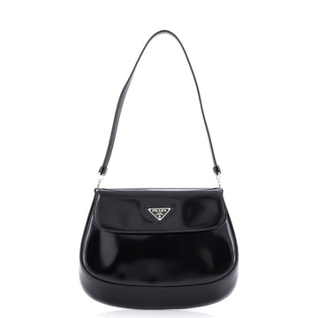 Prada Cleo Flap Shoulder Bag Spazzolato Leather Small