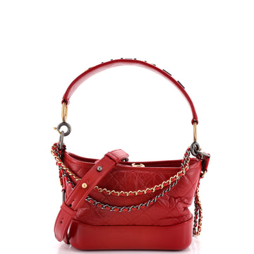 Chanel Gabrielle Hobo with Logo Handle Quilted Aged Calfskin Small