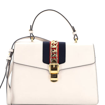 Gucci Sylvie Top Handle Bag Leather Medium