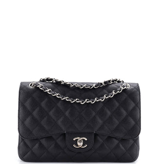 Chanel Classic Double Flap Bag Quilted Caviar Jumbo