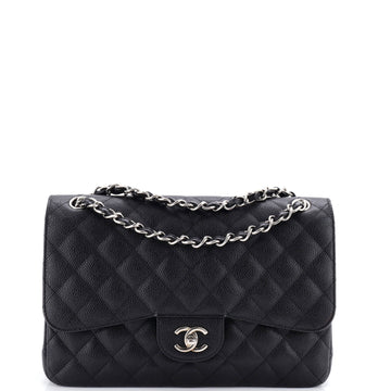 Chanel Classic Double Flap Bag Quilted Caviar Jumbo