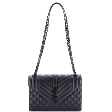 Saint Laurent Classic Monogram Envelope Satchel Mixed Matelasse Leather Medium