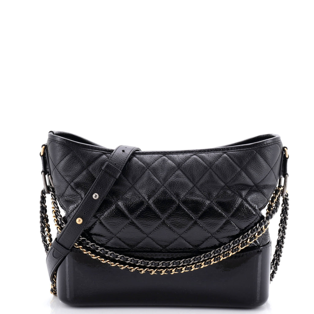 Gabrielle Hobo Quilted Goatskin and Patent Medium