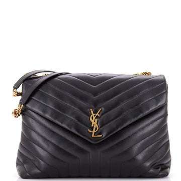 Saint Laurent Loulou Shoulder Bag Matelasse Chevron Leather Large