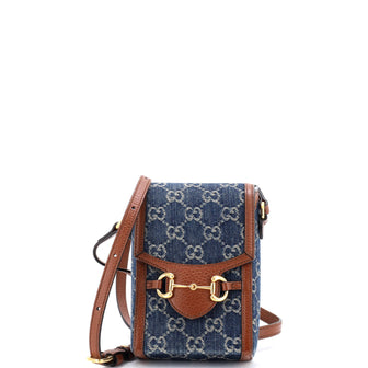 Gucci Horsebit 1955 Crossbody Bag GG Denim Mini