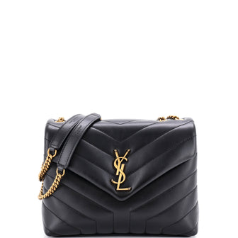 Saint Laurent Loulou Shoulder Bag Matelasse Chevron Leather Small