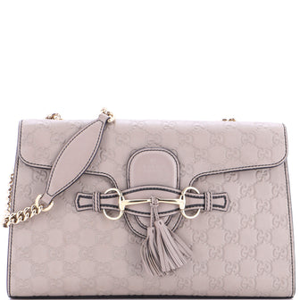 Gucci Emily Chain Flap Bag Guccissima Leather Medium