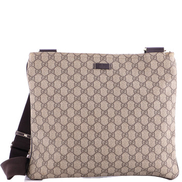 Gucci Zip Top Messenger Bag GG Coated Canvas Large