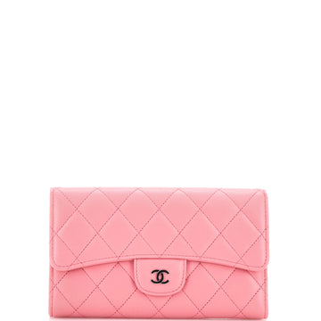 Chanel Trifold Classic Flap Wallet Quilted Lambskin