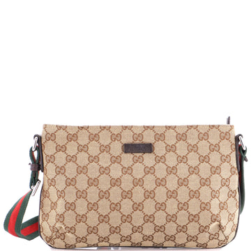 Gucci Web Strap Messenger Bag GG Canvas Small