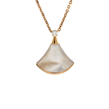 Bvlgari Divas' Dream Pendant Necklace 18K Rose Gold with Mother of Pearl and Diamond Small