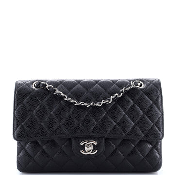 Chanel Vintage Classic Double Flap Bag Quilted Caviar Medium