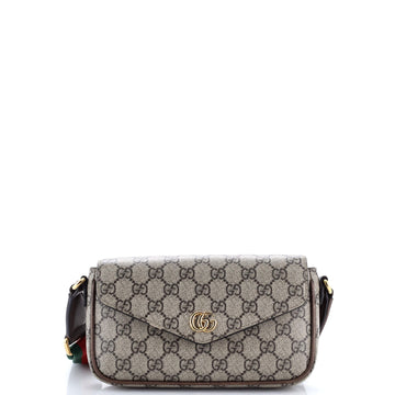 Gucci Ophidia Envelope Flap Shoulder Bag GG Coated Canvas Mini