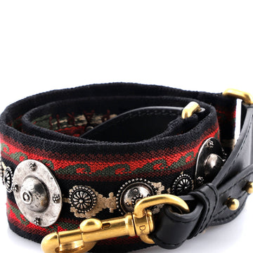Christian Dior Shoulder Strap Embellished Canvas