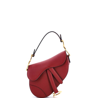 Christian Dior Saddle Handbag Leather Mini