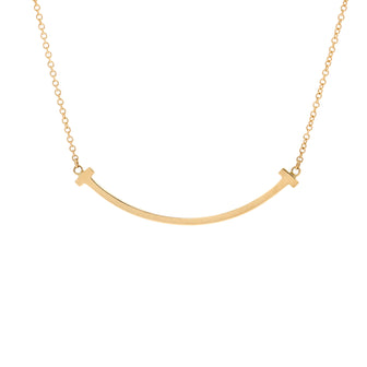 Tiffany & Co. T Smile Pendant Necklace 18K Yellow Gold Small