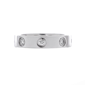 Cartier Love Wedding Band 8 Diamonds Ring 18K White Gold with Diamonds