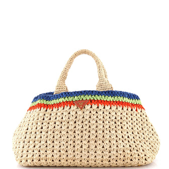 Prada Open Tote Woven Raffia Large