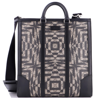 Gucci Convertible Tote Caleido GG Coated Canvas Tall